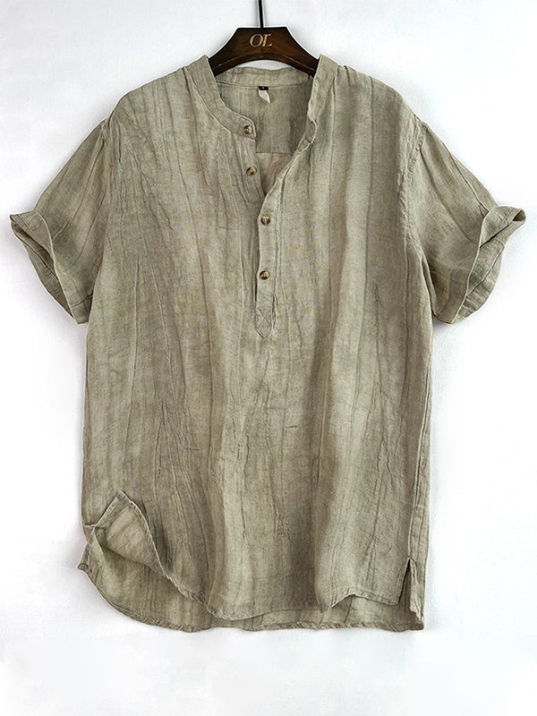 Men's Essential Sleeve Shirt 100% Linen
