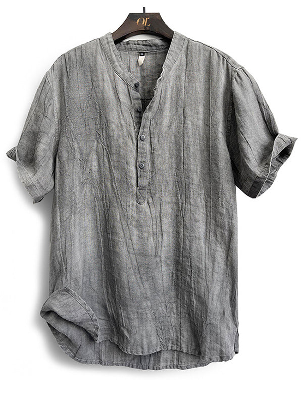 Men's Essential Sleeve Shirt  100% Linen