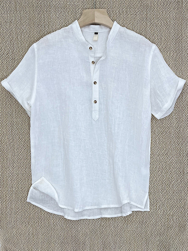 Men's Essential Sleeve Shirt  100% Linen
