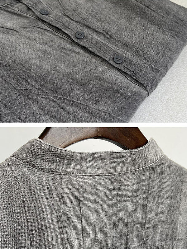 Men's Essential Sleeve Shirt  100% Linen